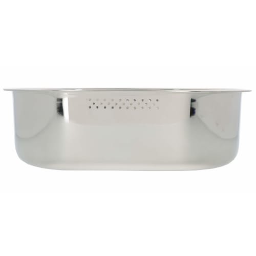 Takagi Stainless Steel Oval Wash Tub with Drain Hole, Silver, Corrosion-Resistant and Hygienic, Suitable for Washing with Water or Soaking, Kitchen Si