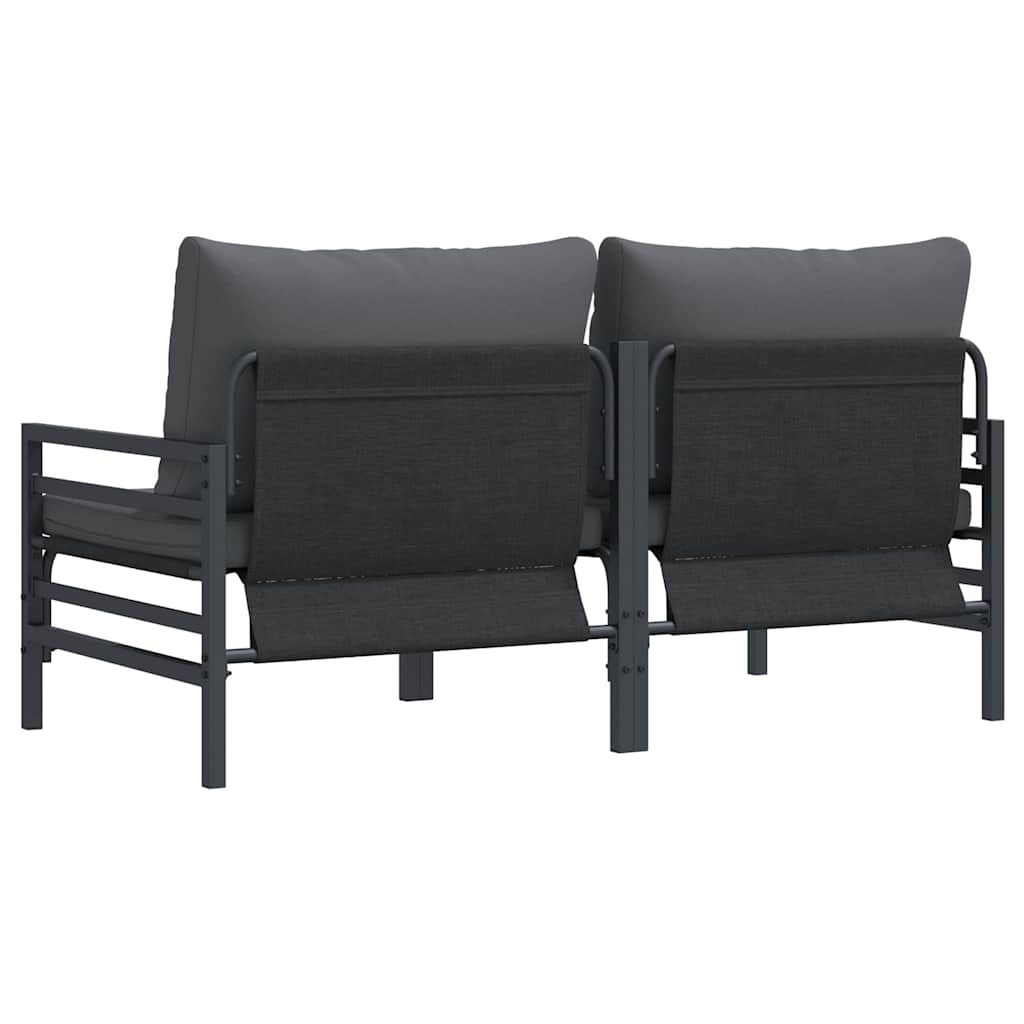 Garden Furniture with Cushions 2 Pieces Anthracite 80 X 80 X 71 Cm Steel
