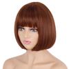MERISIHAIR Short Straight Bob Synthetic Wigs with Bangs for Black Women Heat Resistant Wig for Cosplay Party Daily Hair