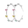 Plated Stylish Gold Heart Hoop Earrings Fashionable Alloy Heart Jewelry Shape