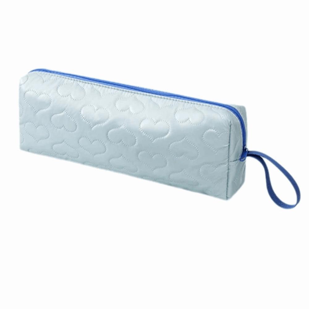 

Heart-shaped Hair Dryer Carrying Case PU Leather Curling Iron Storage Bag Travel Use синий