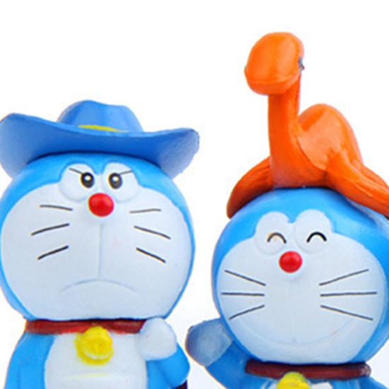 8Pcs/Set Lovely Statue Model Toy Funny Multifunctional Cartoon Doraemon Action Figurine for Decoration