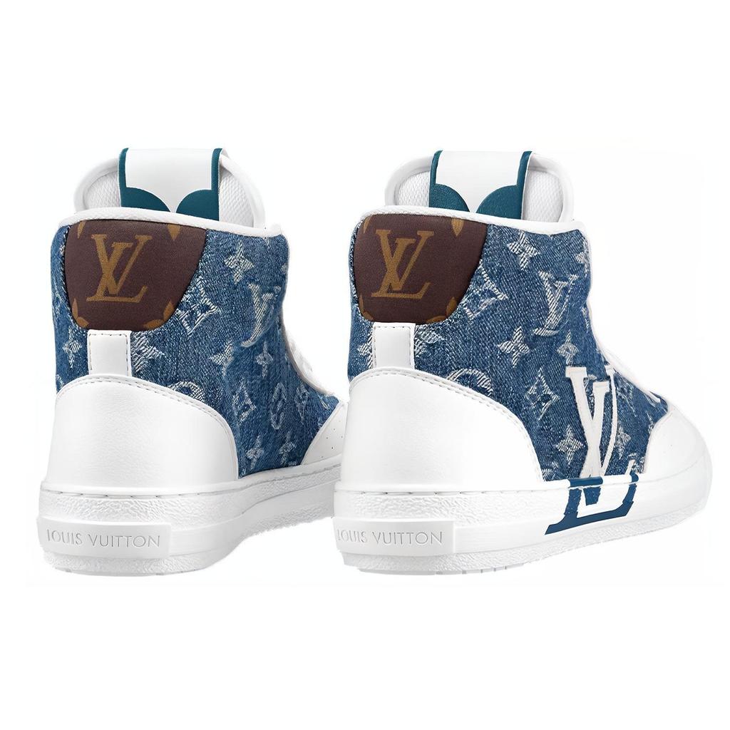 Louis Vuitton Charlie Ankle Sneakers 'White Denim Monogram' Women's 1A9S5G