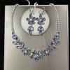 Light Luxury Zircon Flower Necklace Celebrity Style Earrings Design Set High Quality Ear Jewelry