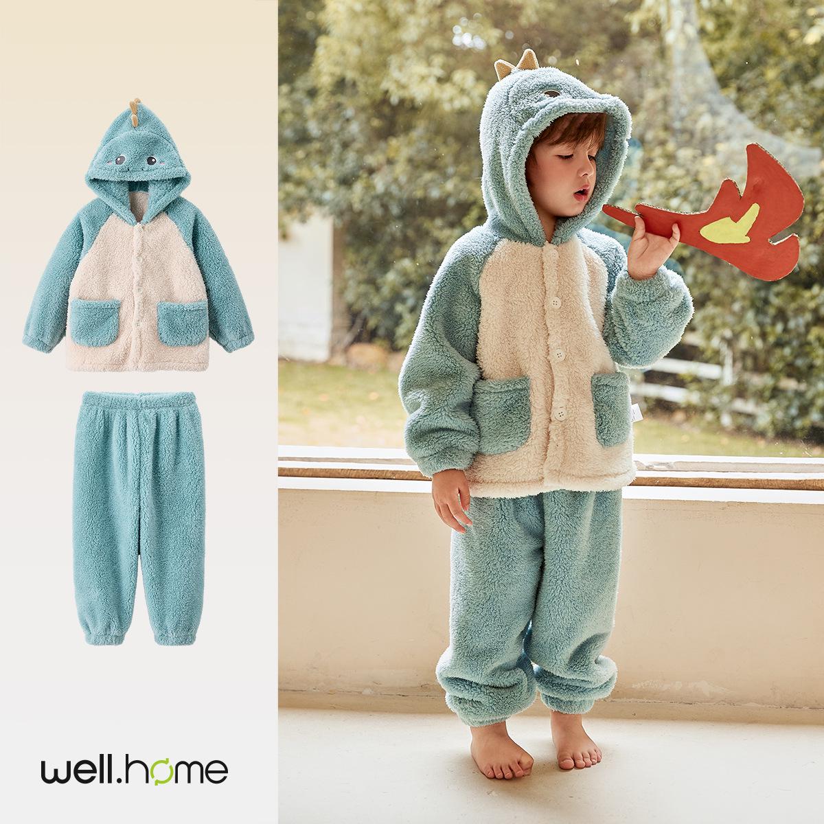 

Пижама Wilberu Kids Coral Fleece - Уютный комплект на осень/зиму для мальчиков и девочек Top 100/56 Pants 100/53