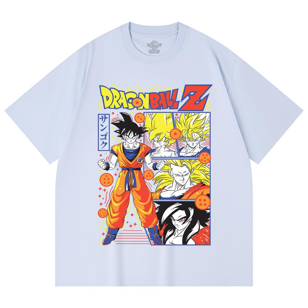 230 Gsm 100% Cotton Dragon Ball V56 Goku Print Unisex Heavy Cotton T Shirt