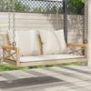 Vidaxl Beige Rocking Bench with Cushions, 109X62X40 Cm, Rattan