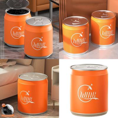 Creative Beverage Can Shape Trash Bin with Press Lid Funny Garbage Bin Container For Home Office Plastic Wastebasket