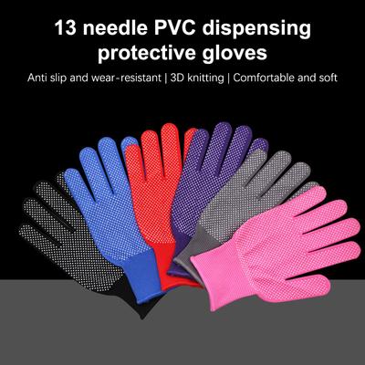 1 Paio Guanti da Lavoro in Nylon a 13 Aghi con Rivestimento in PU sul Palmo Guanti Protettivi di Sicurezza Antiscivolo e Antistatici