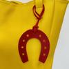 2PCS Creative Casual Horse Hoof Pendant Leather Solid Color Key Chain Fashion Exquisite Purse Accessories Bag