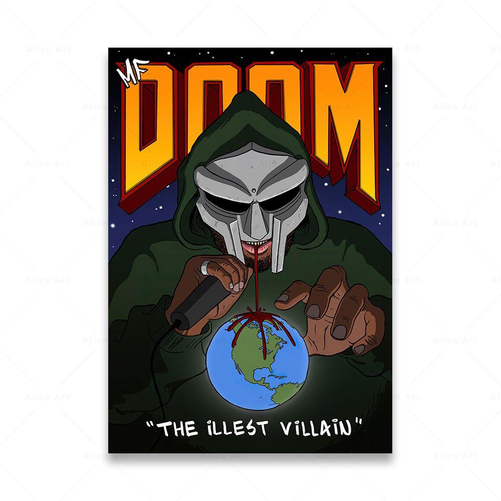 Singer Madvillain MF Doom Poster Room Decor Hip Hop Rap Music Album Star Wall Art Canvas Painting For Living Room Home Decor