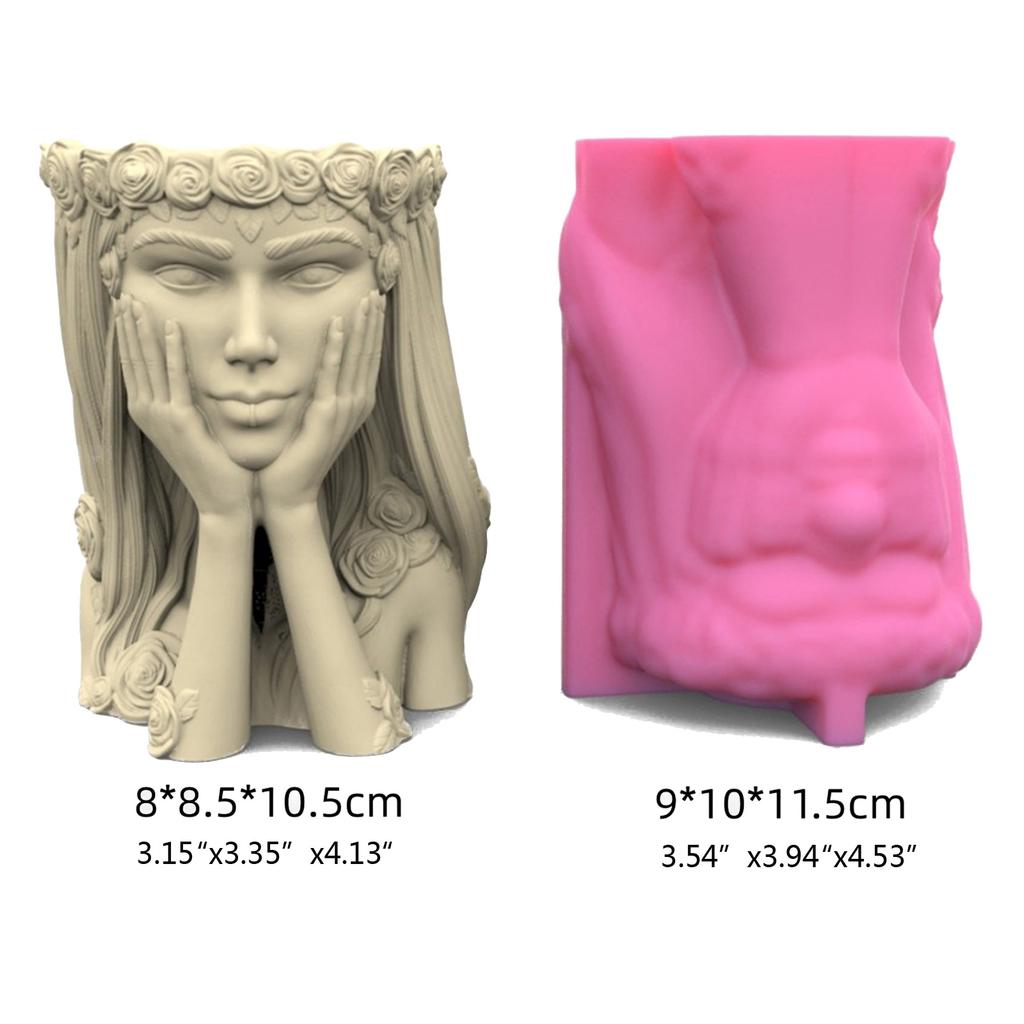 Goddess Gypsum Flower Pot Silicone Resin Mold Epoxy Resin Casting Mold Succulent Vase Cement Mold Candle Holder Mold