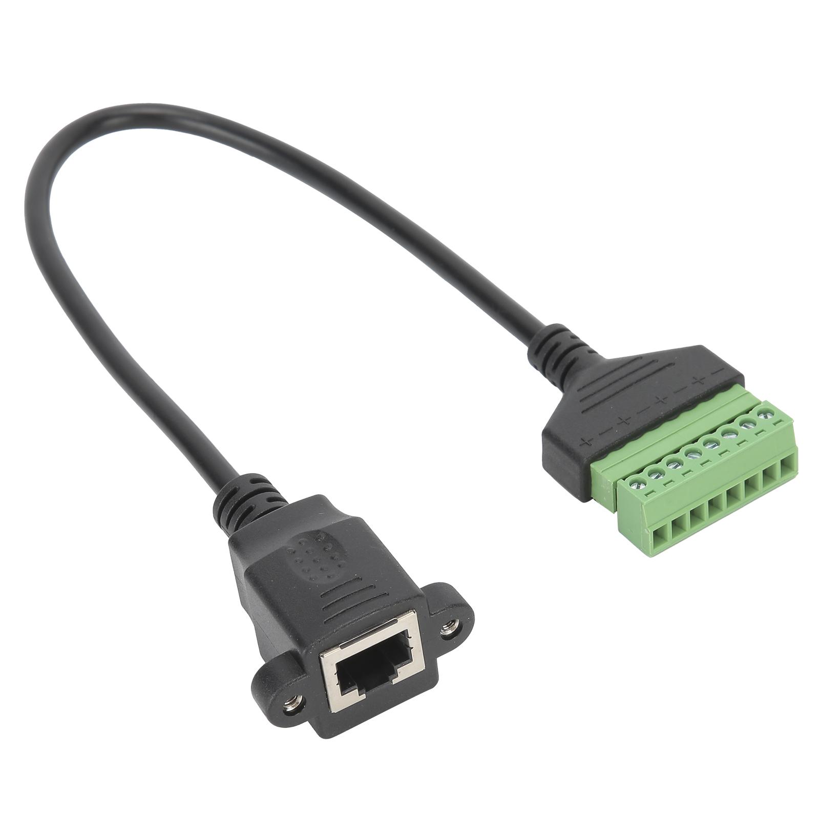 

RJ45 Female Plug to 8 Pin Cable Short Network Adapter Extension Cable Solderless Terminal Green