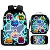 Large Capacity Schoolbag with Shoulder Strap; Student Three-piece Pencil Case Set