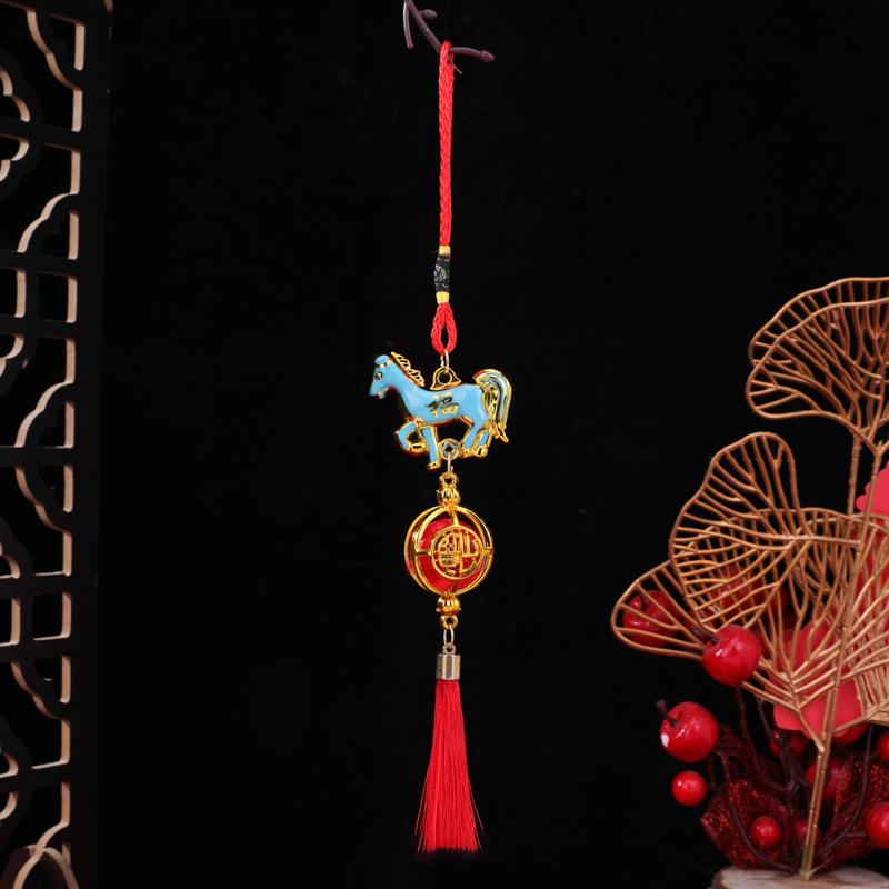 1/6 Pcs 2026 Year Of The Horse Wall Hanging Ornament Green Plant Potted Pendant Lucky New Year Decor Home Car Accessories