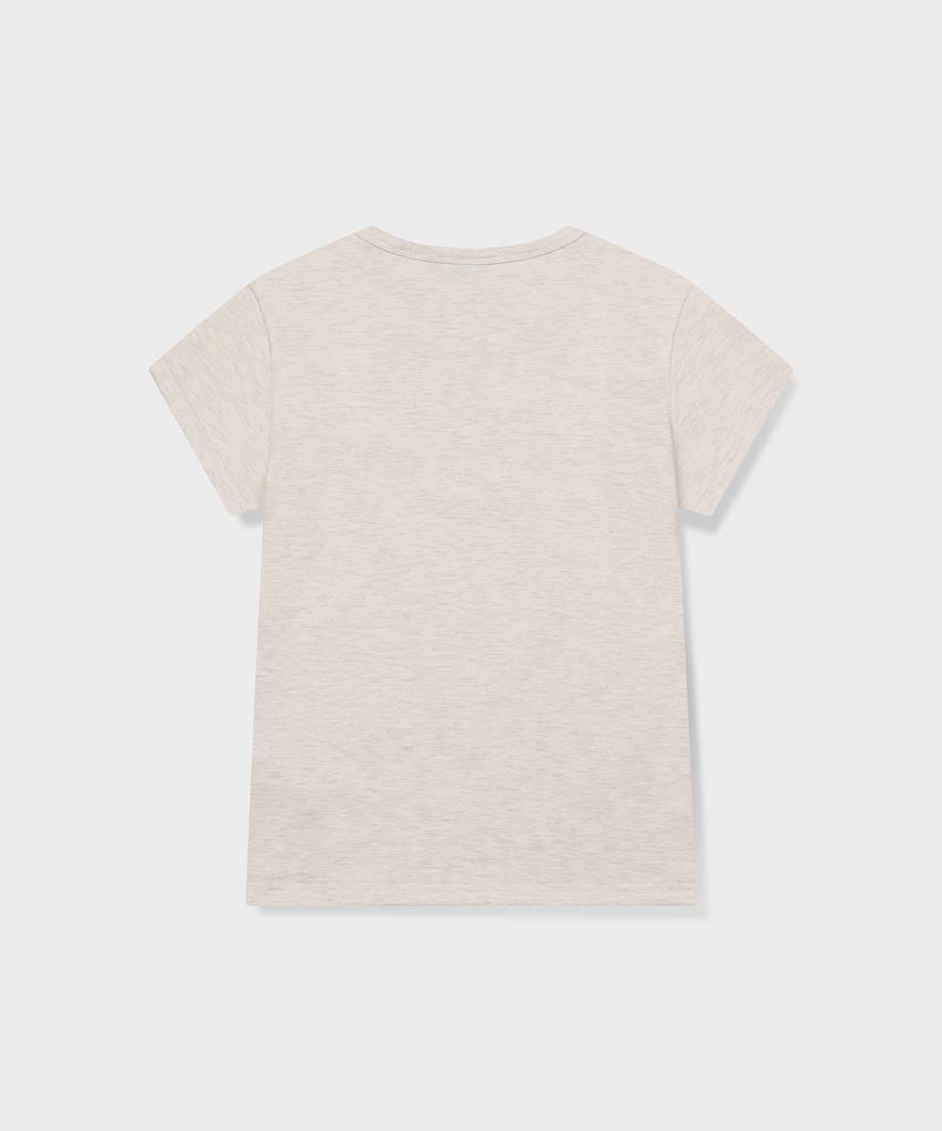 Geulleondeun Beaded Logo T-Shirt (Beige)_G26Bwjts01