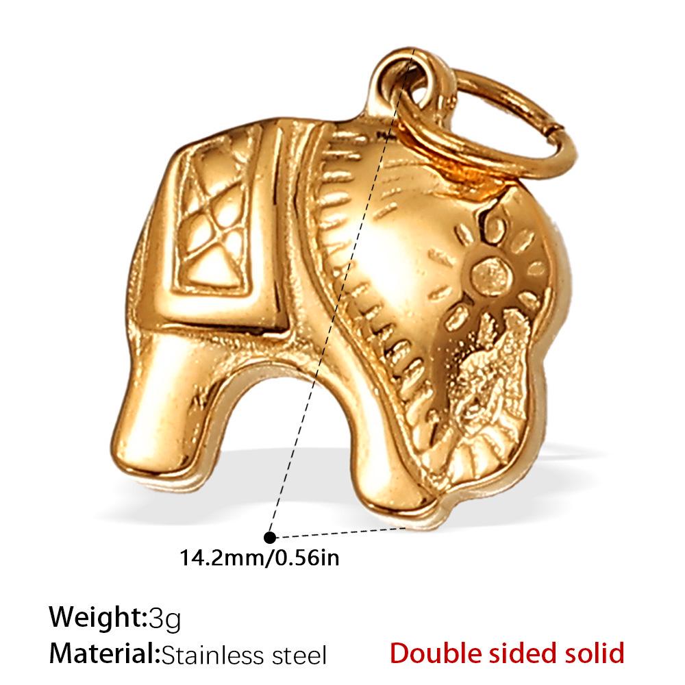 18K Gold-Plated Stainless Steel Elephant Pendant for Necklace or Bracelet