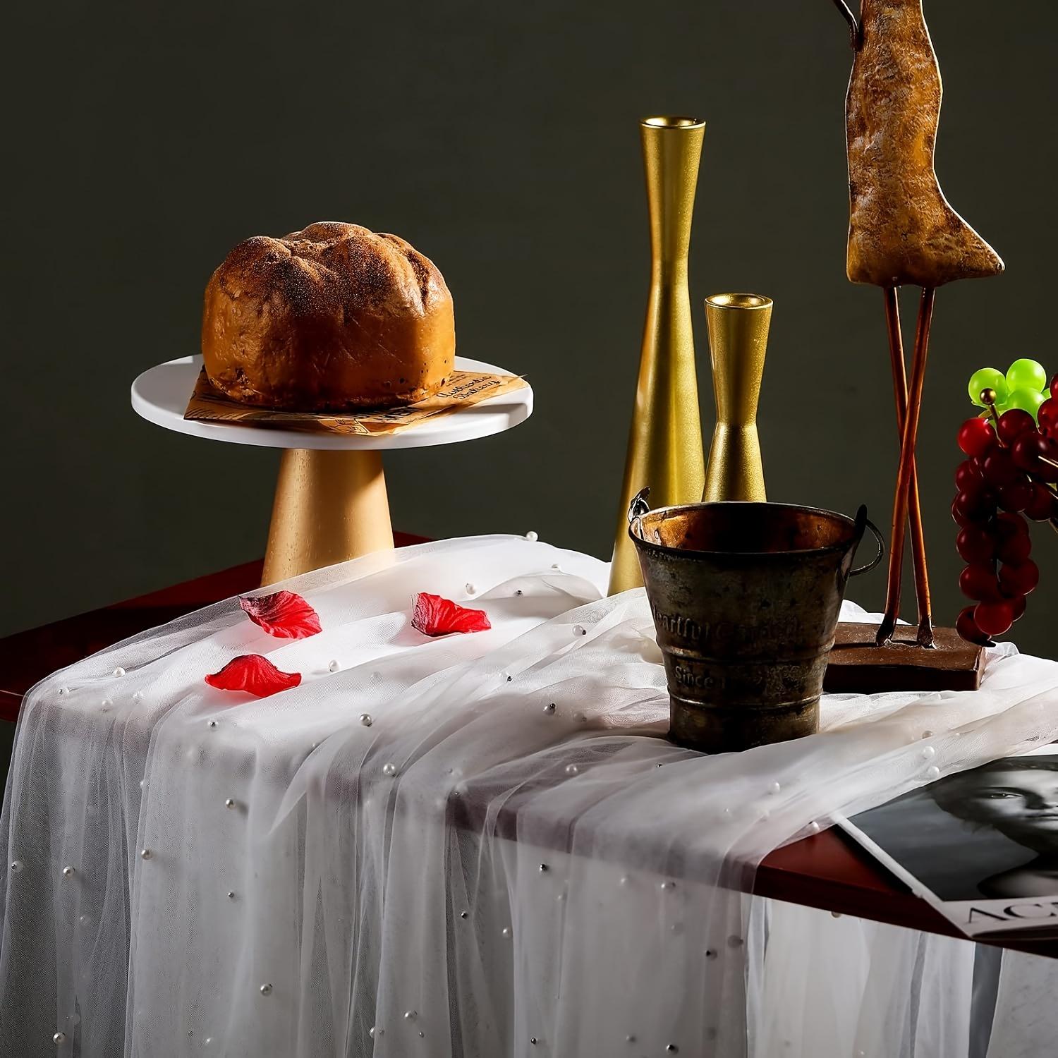 

Elegant White Pearl Chiffon Table Runner Perfect for Weddings Bridal Showers & Parties Versatile Decor For Tables 72*100 білий