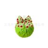 Handmade Green Pom Christmas Tree Ornament With Bowknot Decor Holiday Party Gift