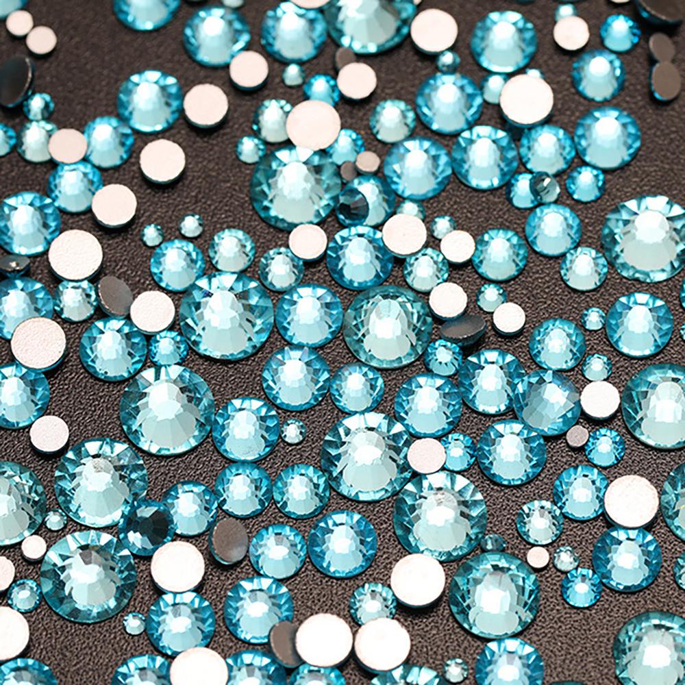 Flatback Crystal Glass Rhinestones Mix Size 14400pcs Non-Hot Fix Bulk Rhinestones for Nail Art Cup Garment Decoration