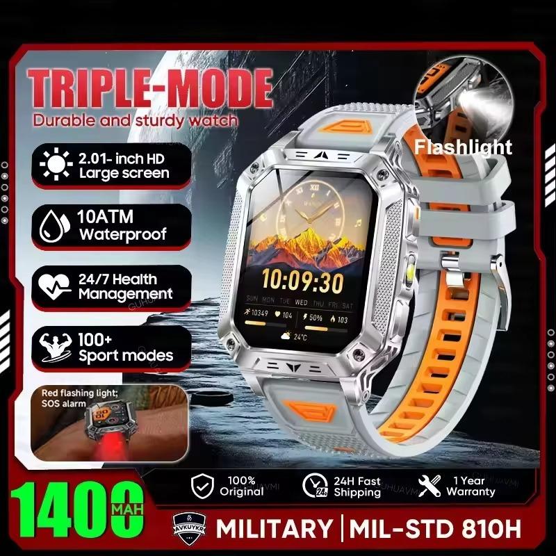 2026 Upgraded Men 1400mAh Battery Capacity GPS Heart Rate Flashlight BT Call 10ATM Waterproof AMOLED HD New Smart Watch Smartwatches