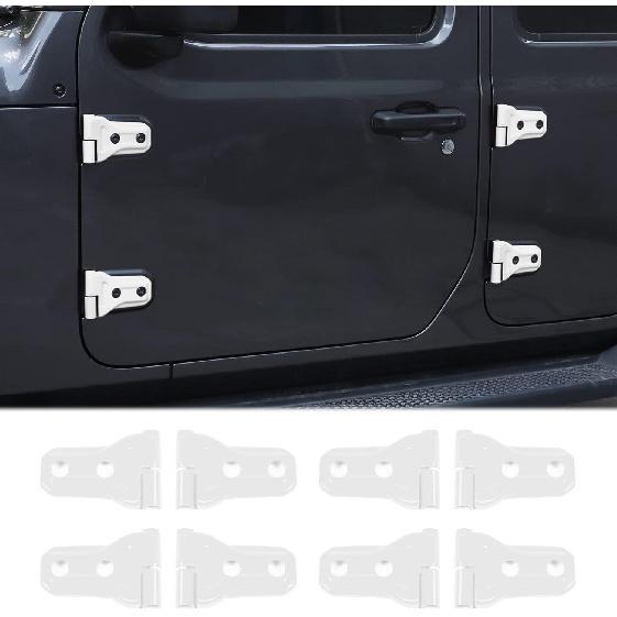 8PCS Door Hinge Cover Trim Accessories for 2018-2024 2025+ Jeep Wrangler JL JLU 2020-2024 2025+ Jeep Gladiator JT (Matt Black)