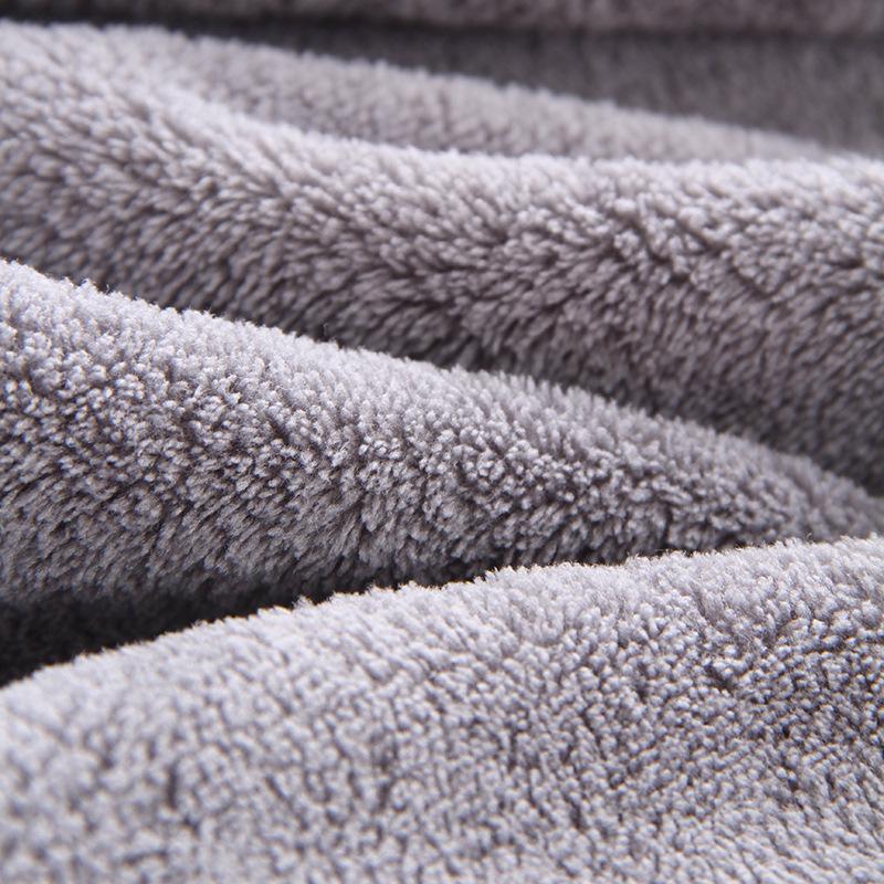 Solid Color High-Density Coral Fleece Bath Towel - Thick, Absorbent, Non-Shedding 