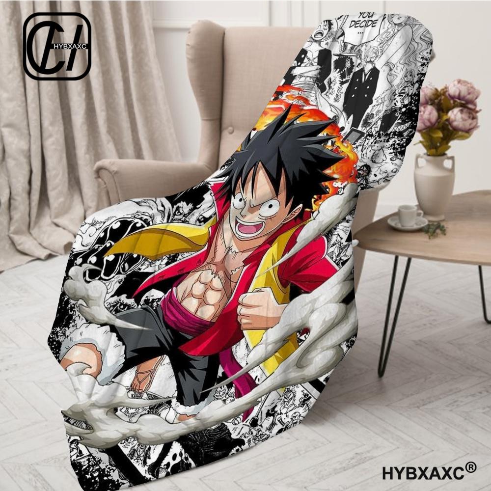 1Pz Coperta Plaid Anime O-One P-PieceS Estetica Portatile Casa Viaggio Campeggio Divano Picnic Spessa Calda Coperta in Flanella