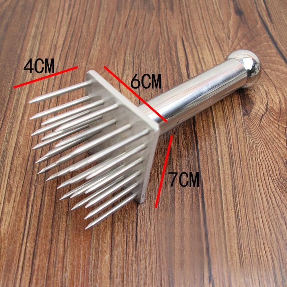 Edelstahl Bauchspeck Haut Knusprig Handwerkzeug Loch Hammer Nadel Stich Spitze Nadel Schnell Zartmacher Lockeres Steak Küchenwerkzeug