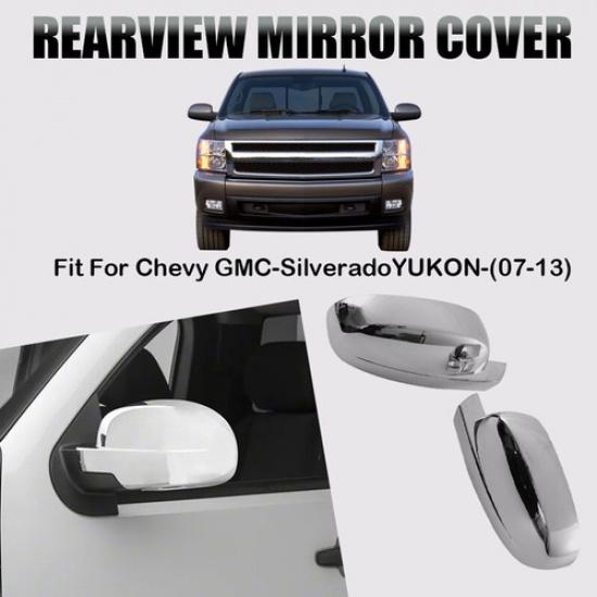 For 2007~2014 Chevy Silverado + GMC Sierra Tahoe Yukon Chrome FULL Mirror Cover