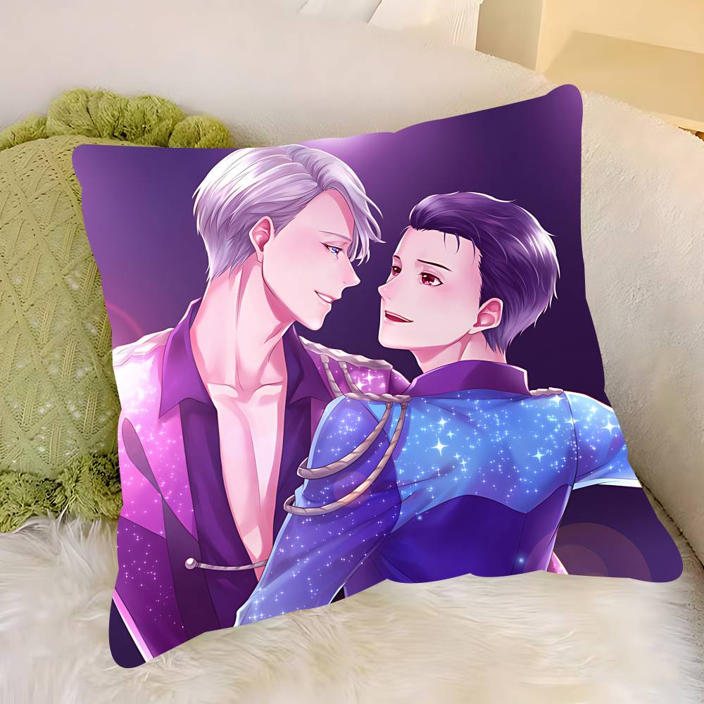 Anime Y-Yuri On Ice Pillow Case Removable Washable Cushion Cover – All-Season Soft Linen