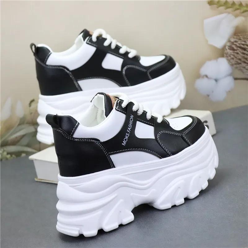 Fashion 12CM Microfiber Leather Platform Wedge Fashion Mary Jane Chunky Heels Spring Chunky Sneaker Autumn Pumps Ankle Boots Shoes