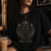 Hecate Shirt, Greek Goddess Tee, Triple Moon Graphic