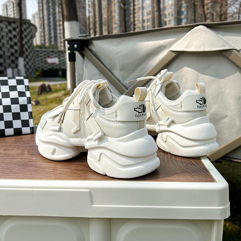 Daddy Shoes Women's Spring New Thick-soled 6cm Korean Style Casual Shoes Women's Explosive Style Round Toe Sneakers