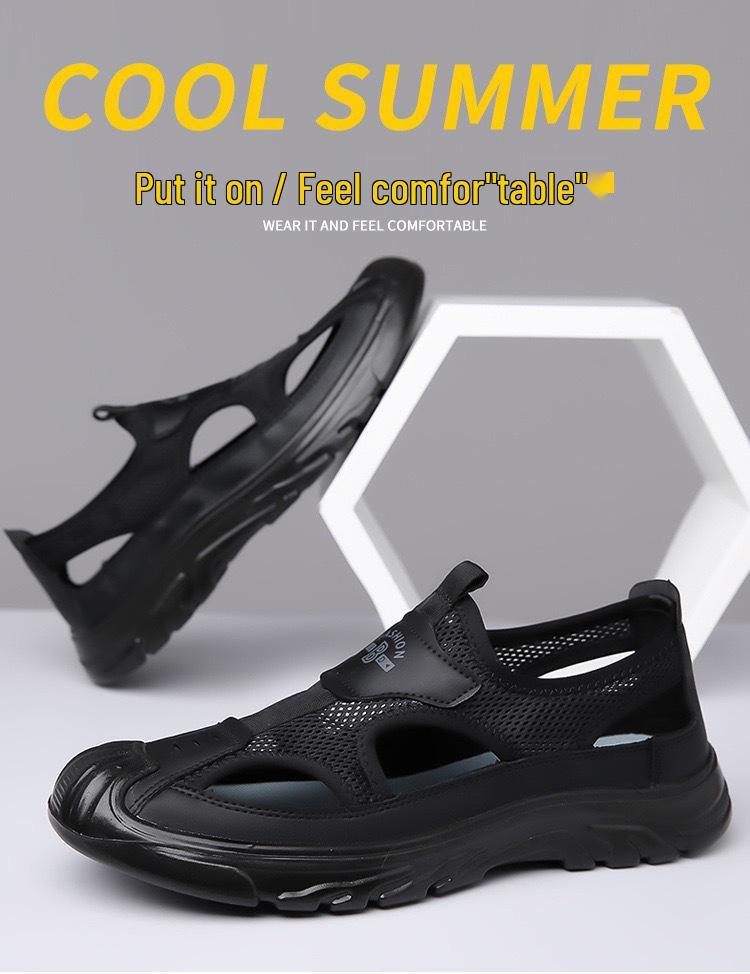Men's Summer Cool PVC Mesh Sandals - Non-Slip Beach & Outdoor Casual Footwear