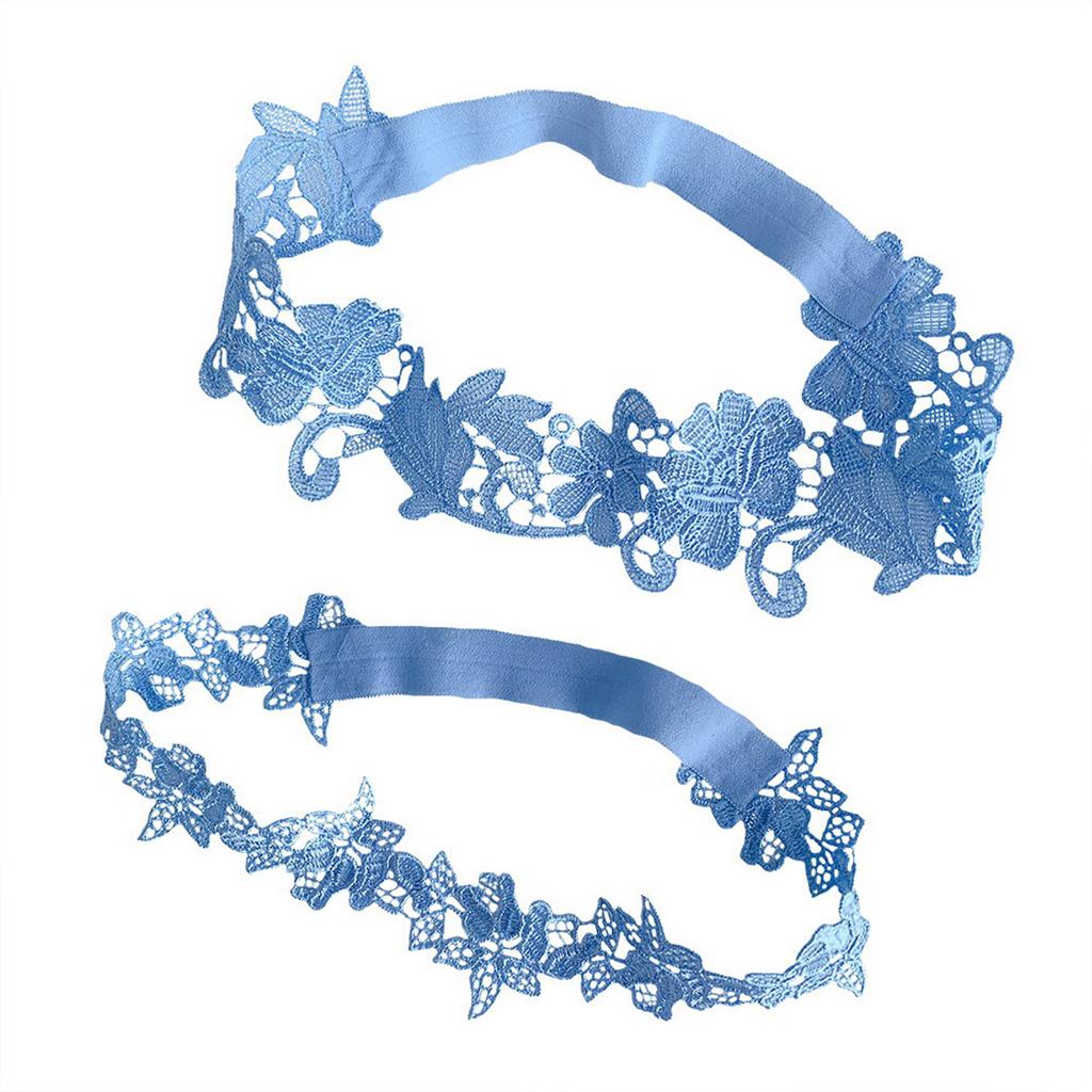 1 Pair of Fashion Garter For Brides Beautiful Wedding Lace Decorative Garters for Woman(Sky-Blue)
