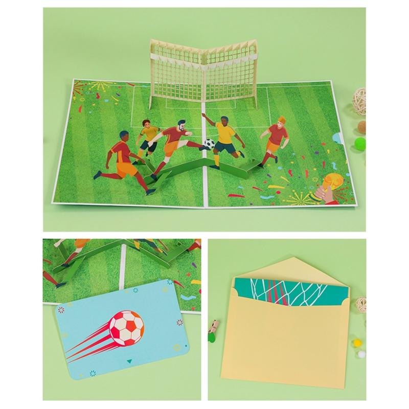 3D for Pop up Football Greeting Card Kit Surprise Mysterious Kids Girls Boys Pre