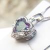 European and American Fashion Jewelry Heart shaped Crystal Necklace Angel Pendant Short Sweater Chain