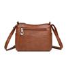 Women's Bag Soft Leather Middle-Aged Mother Bag Large Capacity Crossbody Bag Multi-Pocket Shoulder Bag