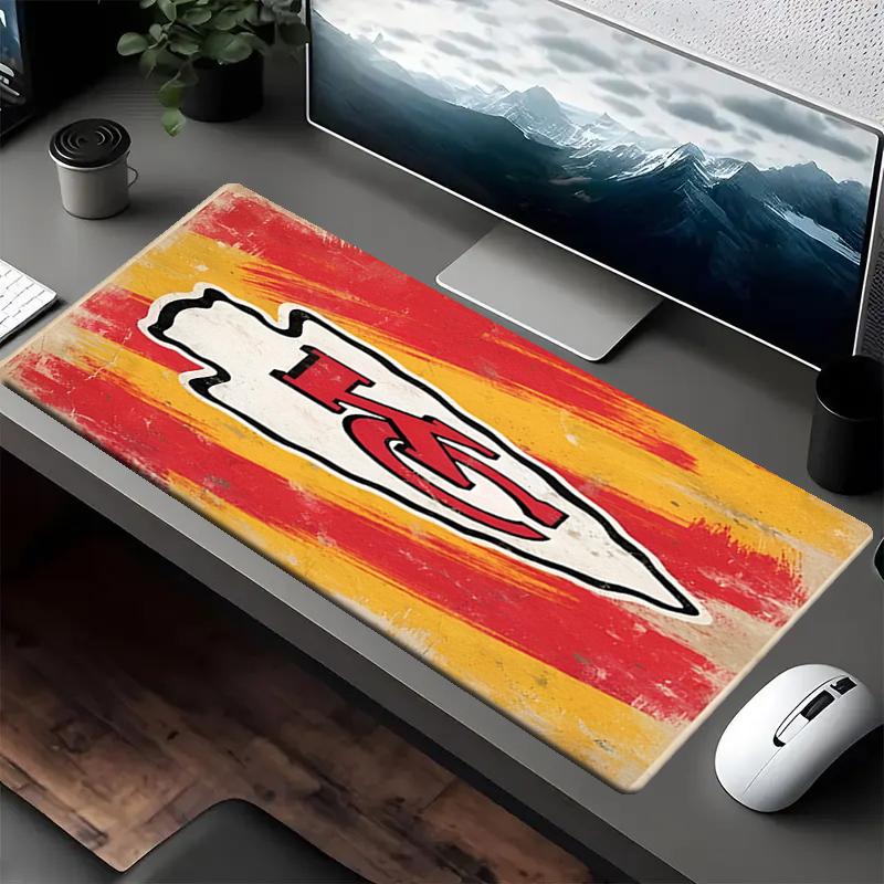 Kansas City Chiefs Thema Mauspads, Rutschfeste Gummiunterlage, Multifunktionales Büro- & Heimdekor, Perfekt zur Personalisierung des Arbeitsplatzes.