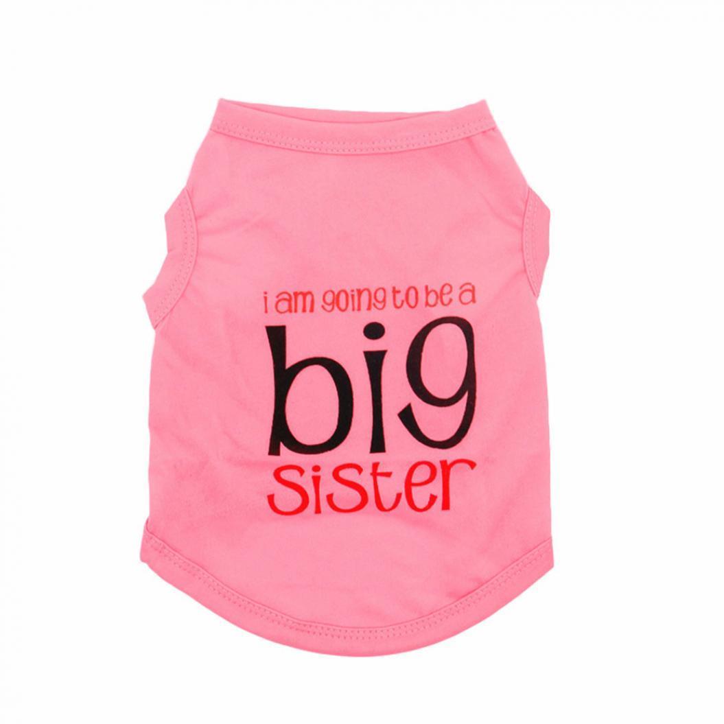 

Милая летняя одежда для защиты от солнца для собак без рукавов повседневная одежда для собак S розовый