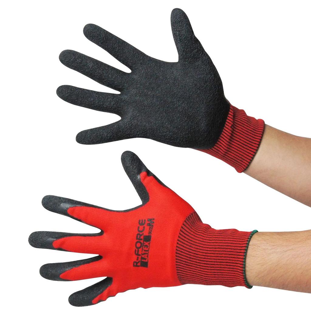 Natural Rubber Backless Size AG7810 [ACE] [Bulk Purchase] [10-Pack] Gloves, R-Force, Red, L,