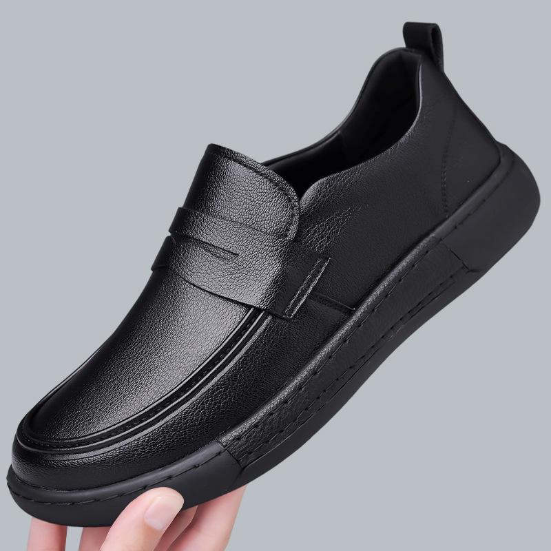 Fashion Spring Autumn Solid Color Loafers Men Fashion Casual Soft Sole Leather Shoes Male Wear-resisting New Designer Dress Shoes Man