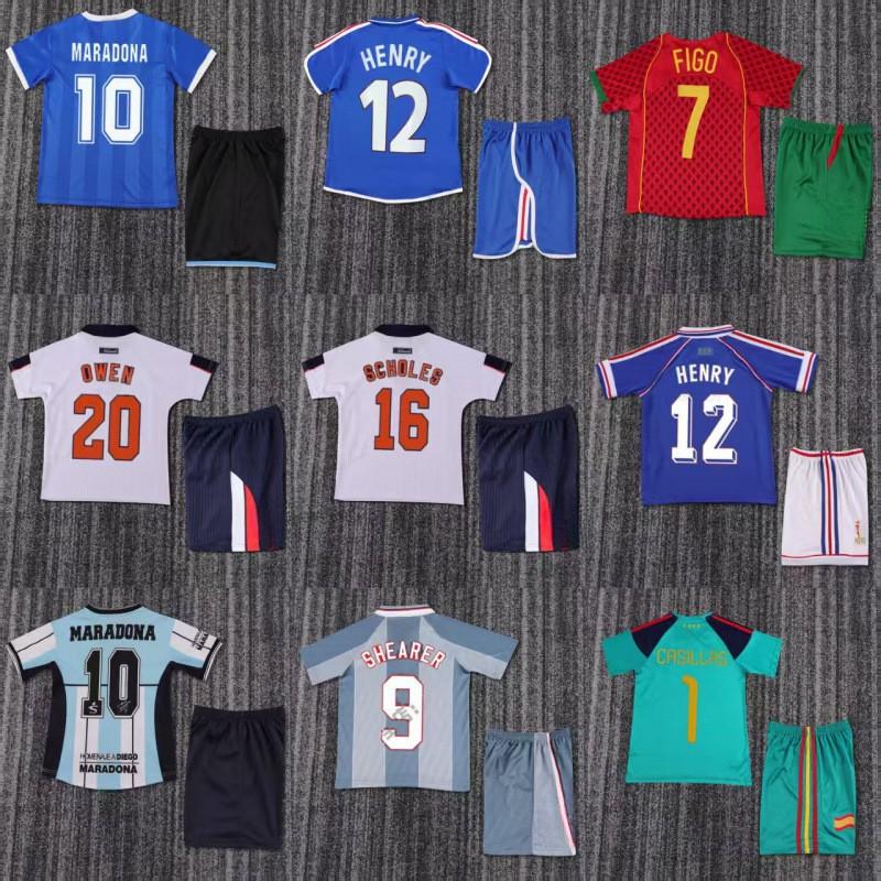 Vintage National Team Football Jerseys Retro Kids Sportswear Cycling Running Fitness