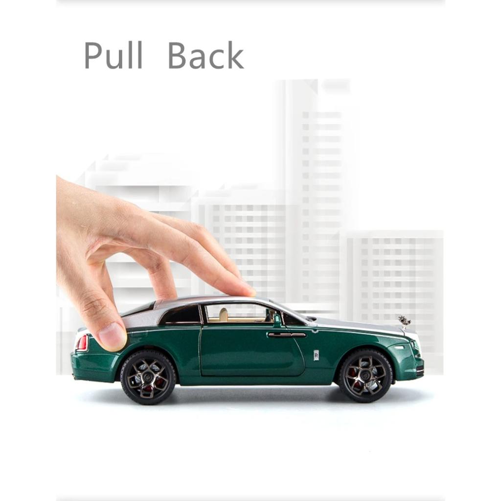 1/22 Legering Bilmodell Leksaker Rolls Royce Wraith Signage Lyx Diecast Metal Model Collection Simulering Ljud Ljus Barn Presenter
