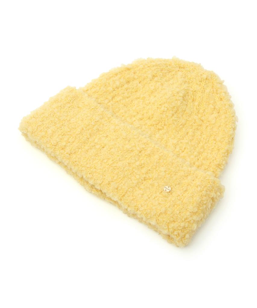 Eondeokeonteulolseutyudio Boucle Winter Beanie Fluffy Beanie / Mohair Boucle / Lemon