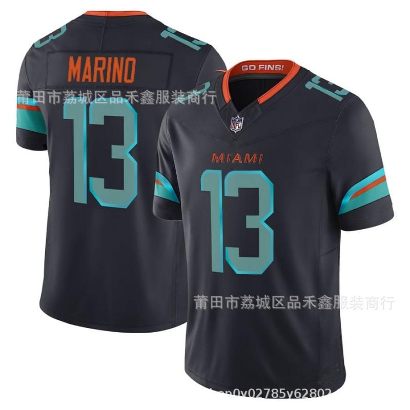 Miami Dolphins Football Jersey Men Women Cotton Custom Number 1 10 13 17 28 Embroidered Black Uniform