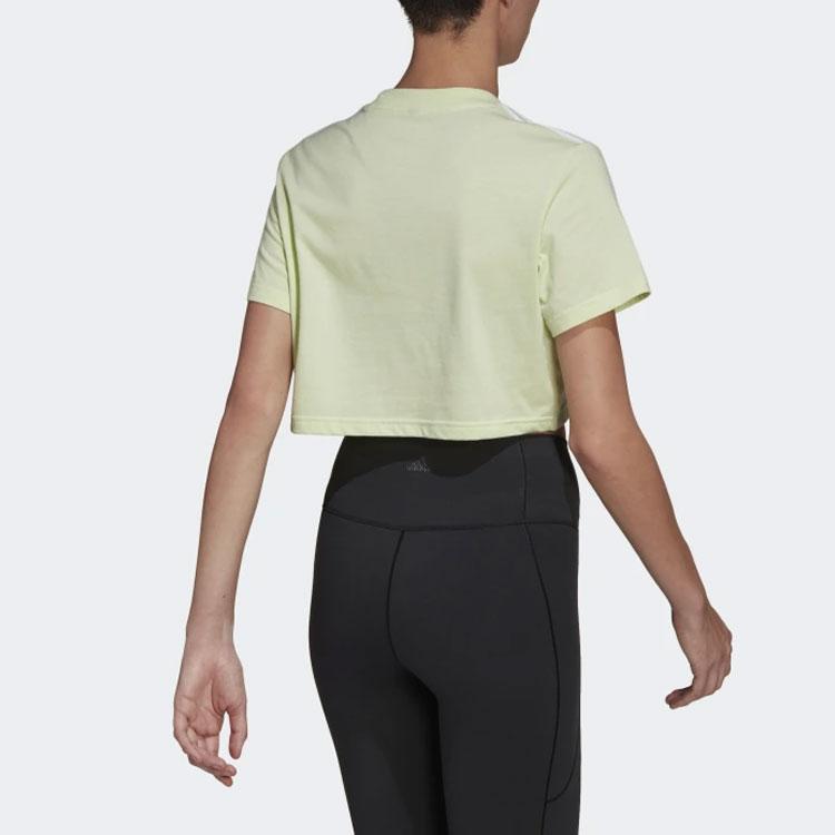 Adidas Logo Printed Casual Short Sleeve T-Shirt Women Tops Light-Green HG8481