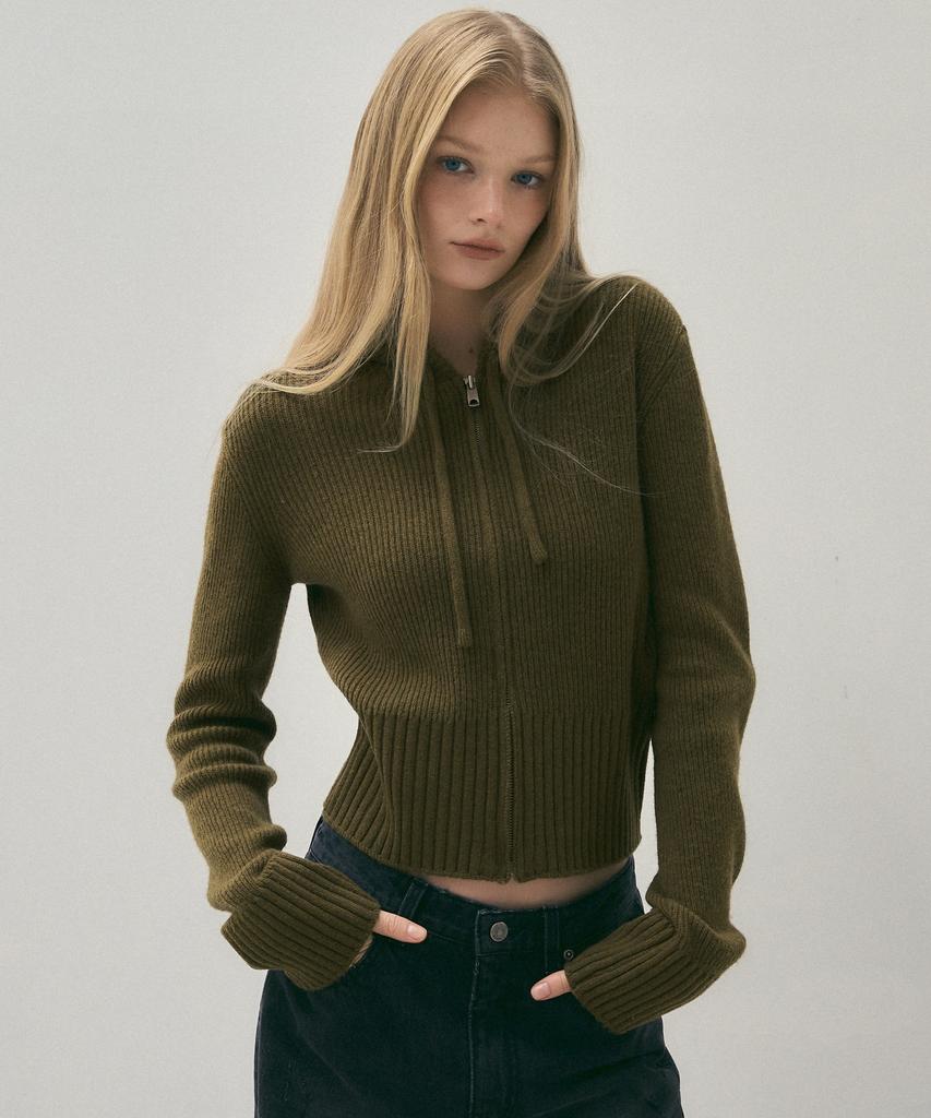 Citta Wool Hooded Zip-Up Knit_Ctk233(4Color)