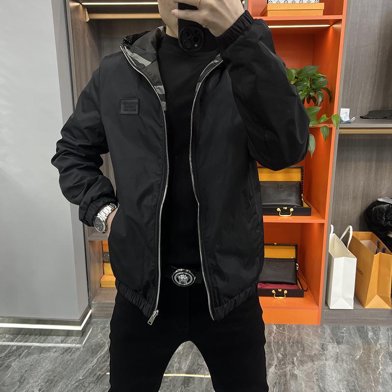 

Spring Men s Fashion Zipper Cardigan with Large Pocket – Hooded Jacket with Temperament Print, Comfortable Outerwear 2XL (140-160 Jin)